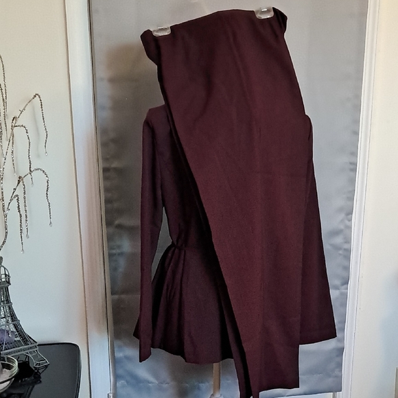 Kathie Lee Collection Burgundy Blazer Set  with Pants - Picture 2 of 8